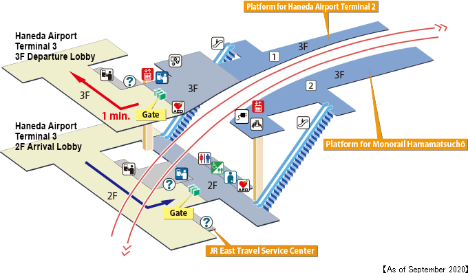 Haneda Airport Terminal 3 Map(As of September 2020)