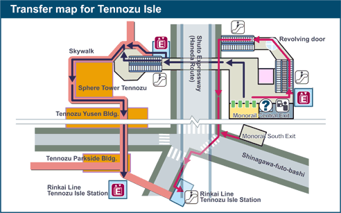 Transfer map for Tennozu Isle