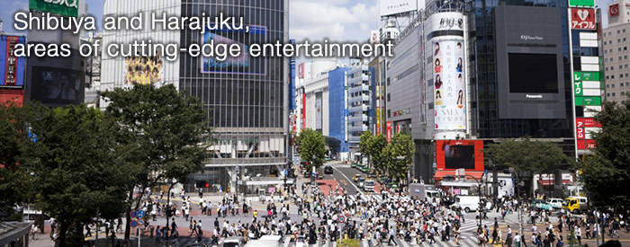 Shibuya and Harajuku, areas of cutting-edge entertainment