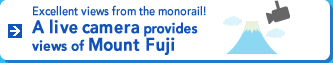 Excellent views from the monorail! A live camera provides views of Mount Fuji