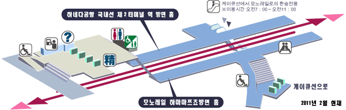 텐쿠바시역 구내도(2011년 2월 현재)