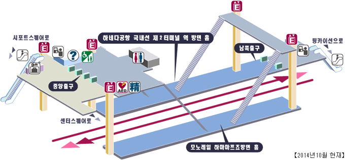 텐노스아이루역 구내도(2011년 2월 현재)